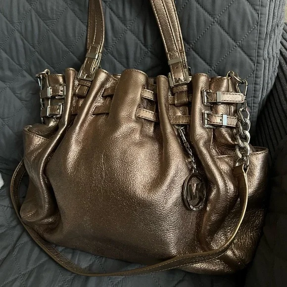 Michael Kors Metallic Bronze Leather Bag - Picture 6 of 12